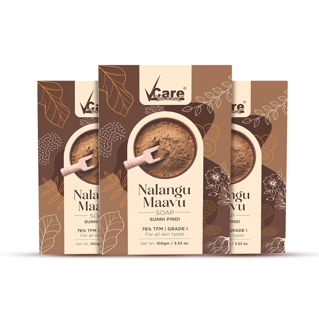VCare Nalangu Maavu Soap – Timeless Herbal Care – Pack of 3